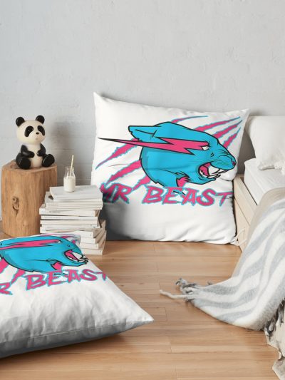 Mr Game Beasts Funny  Throw pillow Official Mr Beast Shop Merch