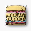 Mr Beast Burger  Throw pillow Official Mr Beast Shop Merch