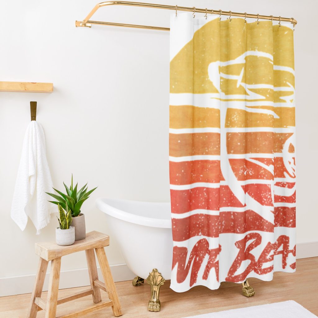 Mr Beast Funny Mr Gaming Sunset Silhouette Shower curtain Official Mr Beast Shop Merch