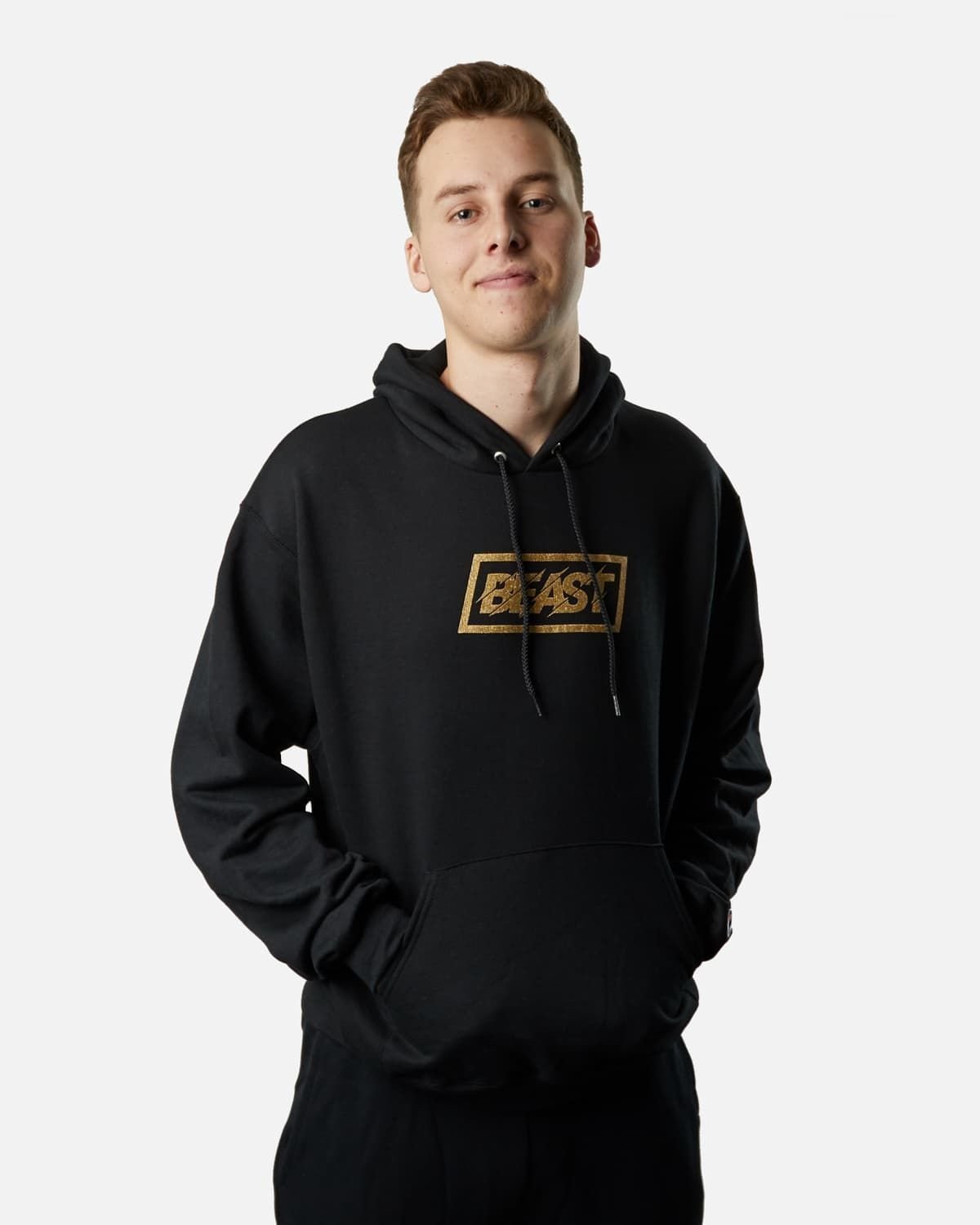 MrBeast Gold Beast Logo Hoodie MrBeast Shop