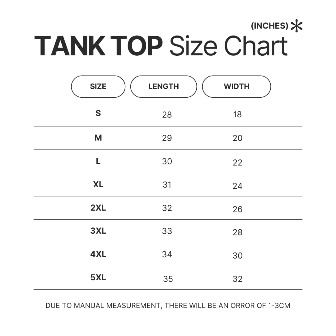 Tank Top Size Chart - MrBeast Shop